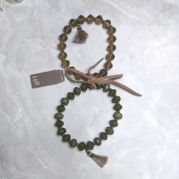 J. JILL Tropical Dreams Green and Tan Beaded Stretch Bracelets NWT - Picture 5 of 6